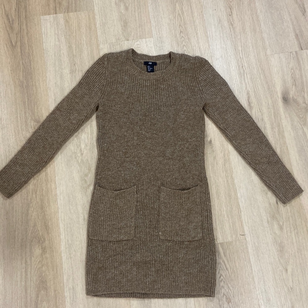 H&M Brown Sweater Mini Dress